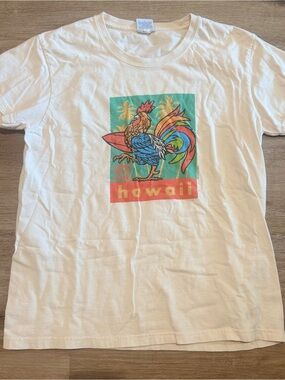 Vintage Hawaii Rooster Crazy Shirts Graphic Tee - White, Small